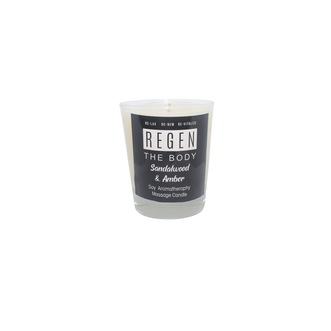 Soy Aromatherapy Deluxe Glass Massage Candle - REGEN THE BODY