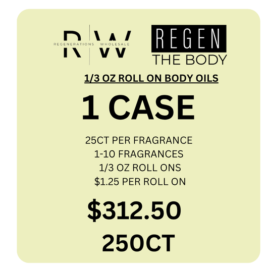 1/3oz Roll On Body Oil $312.50 -Main 250 CT PKG- (25 Fragrances) 10ct of each -Wholesale