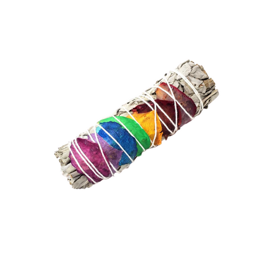 4" 7 Chakra Smudge Sage Sticks -Retail