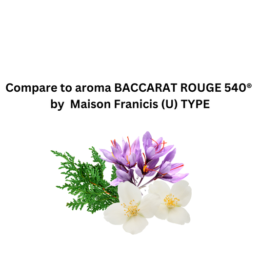 Compare to aroma Baccarat Rouge 540 (U) ® by Maison Frances  ~ Body Oil Type (Wholesale)