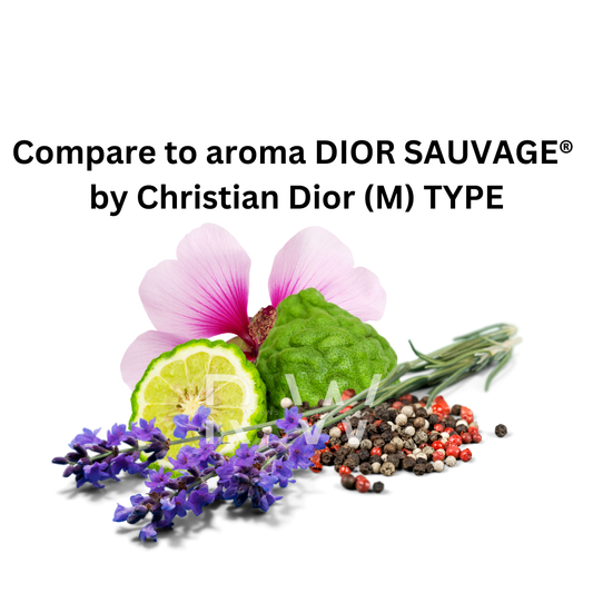 Compare to aroma Dior Sauvage (Clear) (M) by Dior ®  ~ Body Oil Type (Wholesale)